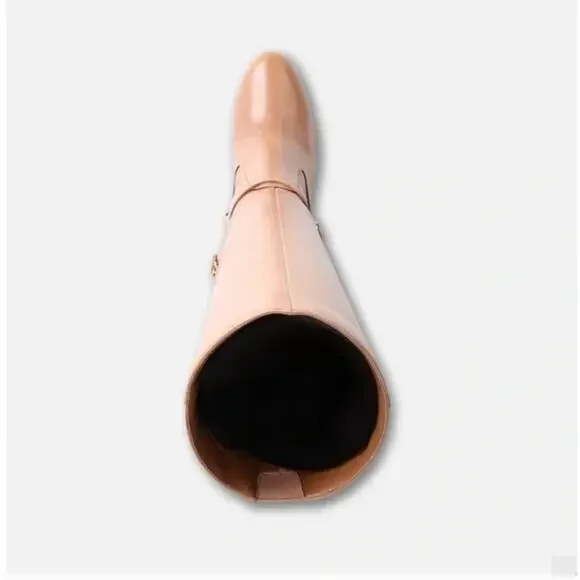 EUC $220 Naturalizer Henry Tan Chestnut Leather Knee High Heeled Boots - Picture 3 of 8